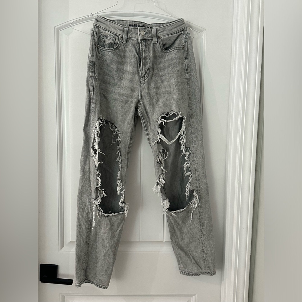 American Eagle Gray Jeans Boot Cut Size 2